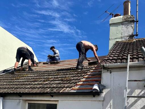 This is a photo of a roof being repaired in Alresford. Installation carried out by FS Roofing Alresford