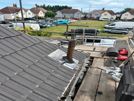 This is a photo of a roof installation being carried out in Alresford. Installation carried out by FS Roofing Alresford